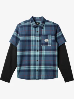Boys Quiksilver Shirts|Boy'S 8-16 Check This Up Oversized Long Sleeve Shirt