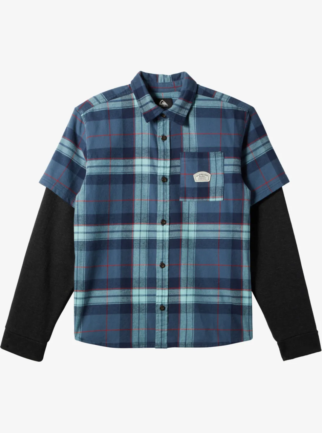 Boys Quiksilver Shirts|Boy'S 8-16 Check This Up Oversized Long Sleeve Shirt