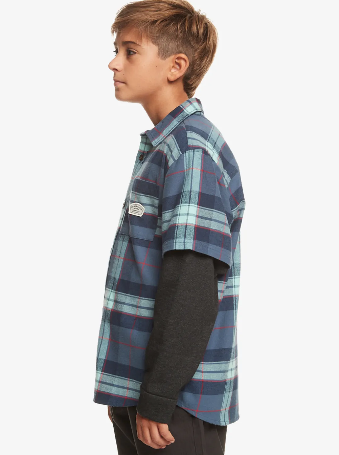 Boys Quiksilver Shirts|Boy'S 8-16 Check This Up Oversized Long Sleeve Shirt