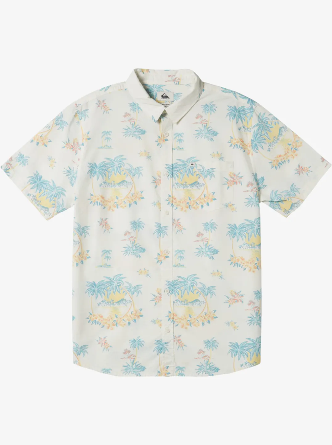 Boys Quiksilver Shirts|Boy'S 8-16 Palm Spritz Short Sleeve Woven Shirt