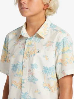 Boys Quiksilver Shirts|Boy'S 8-16 Palm Spritz Short Sleeve Woven Shirt
