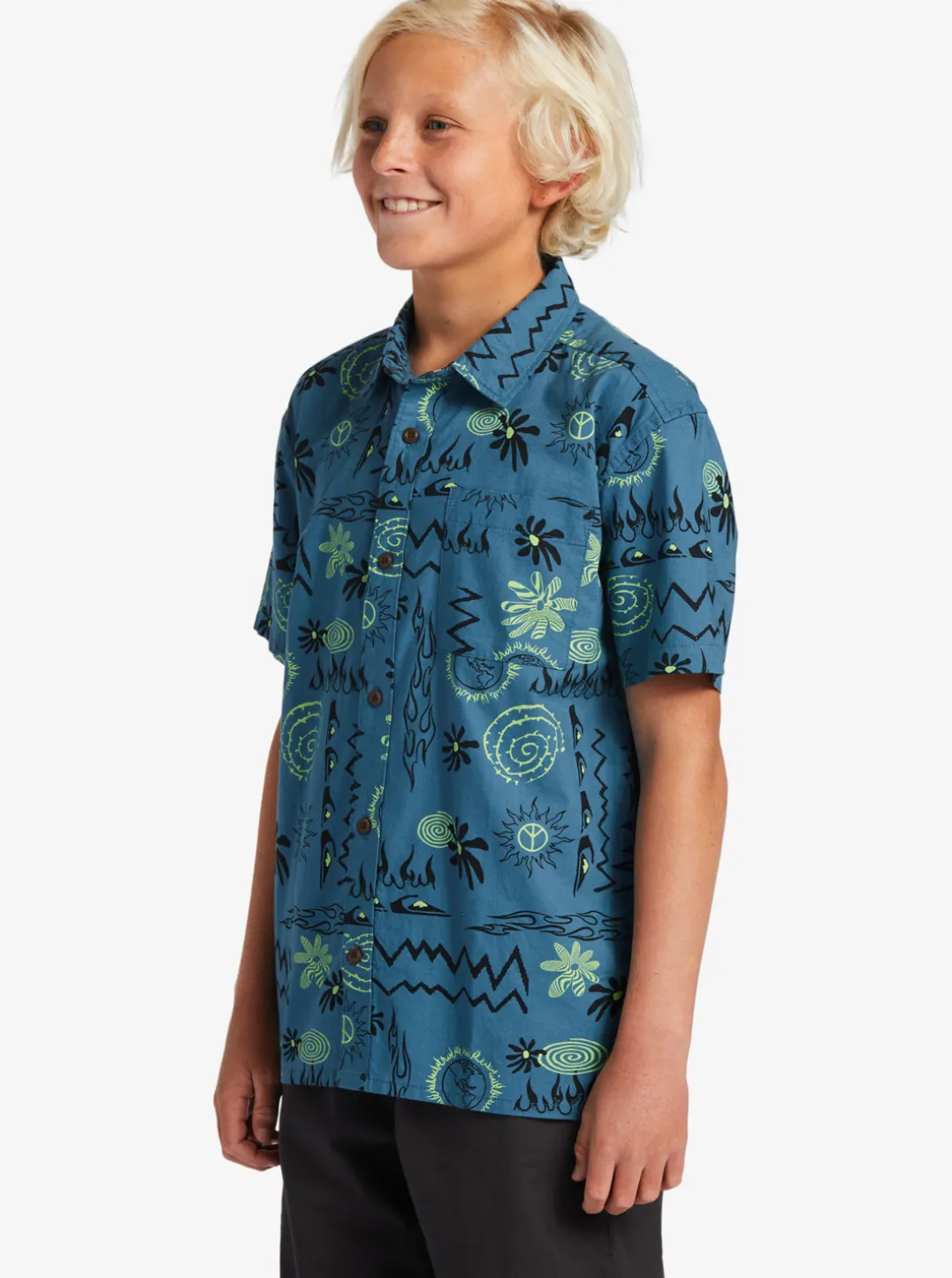 Boys Quiksilver Shirts|Boy'S 8-16 Radical Times Short Sleeve Woven Shirt