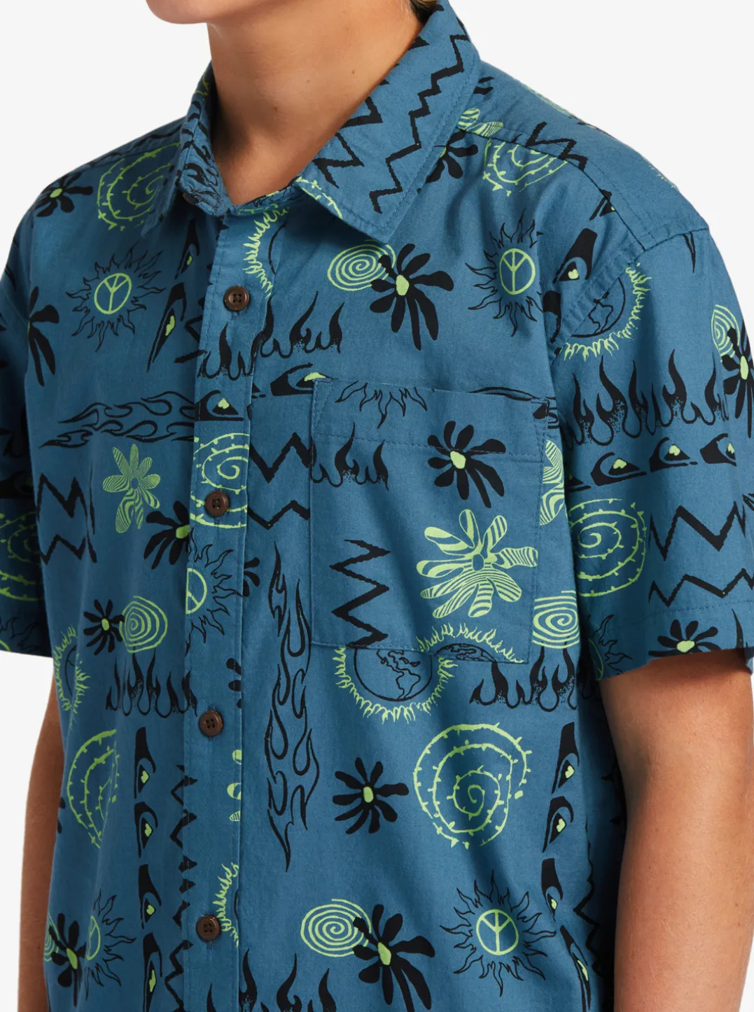 Boys Quiksilver Shirts|Boy'S 8-16 Radical Times Short Sleeve Woven Shirt