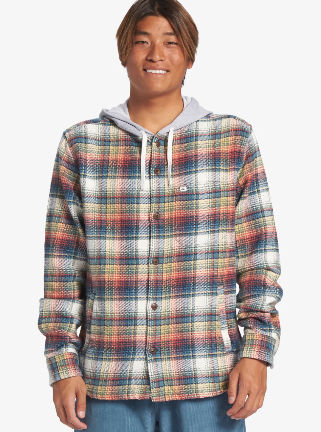Mens Quiksilver Shirts & Polos|Briggs Hooded Flannel Long Sleeve Top