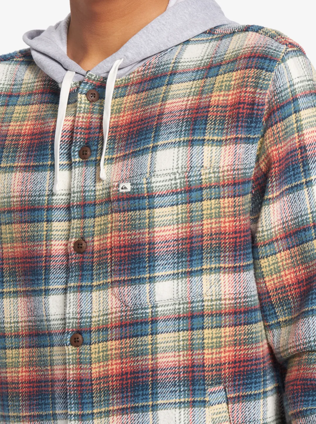 Mens Quiksilver Shirts & Polos|Briggs Hooded Flannel Long Sleeve Top