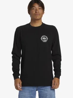 Mens Quiksilver Tees|Circled Script Long Sleeve T-Shirt