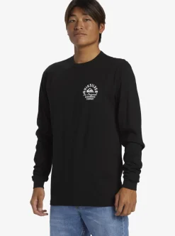 Mens Quiksilver Tees|Circled Script Long Sleeve T-Shirt
