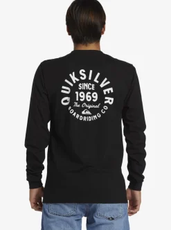 Mens Quiksilver Tees|Circled Script Long Sleeve T-Shirt