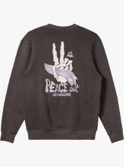 Mens Quiksilver Sweatshirts & Hoodies|E Peace Out Crew Neck Sweatshirt