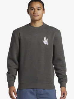 Mens Quiksilver Sweatshirts & Hoodies|E Peace Out Crew Neck Sweatshirt