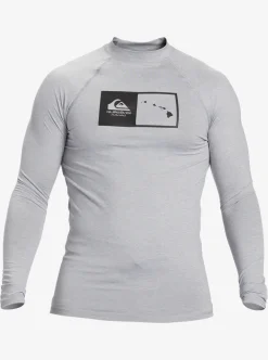 Mens Quiksilver Rashguards|Hawaii Double Down Upf 50 Long Sleeve Surf Tee
