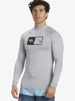 Mens Quiksilver Rashguards|Hawaii Double Down Upf 50 Long Sleeve Surf Tee
