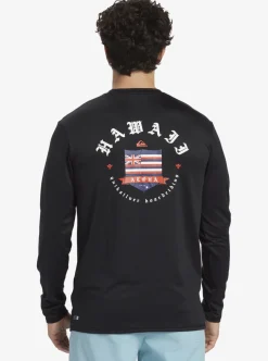 Mens Quiksilver Rashguards|Hawaii Royalty Upf 50 Long Sleeve Surf Tee