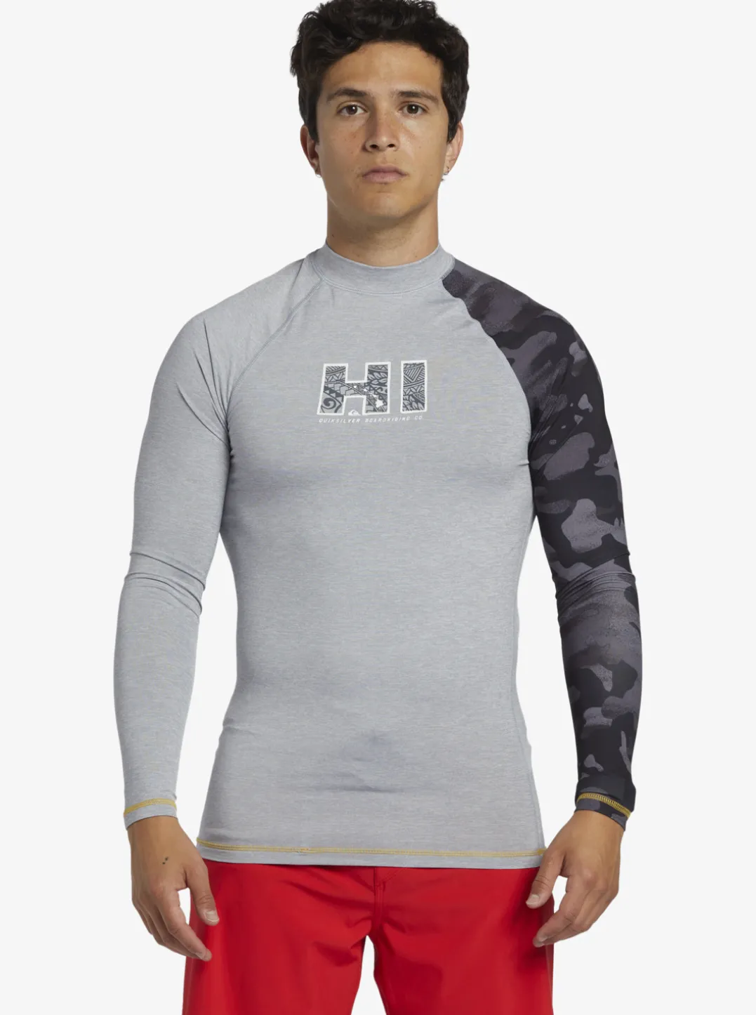 Mens Quiksilver Rashguards|Hi Island Rush Long Sleeve Upf 50 Rashguard