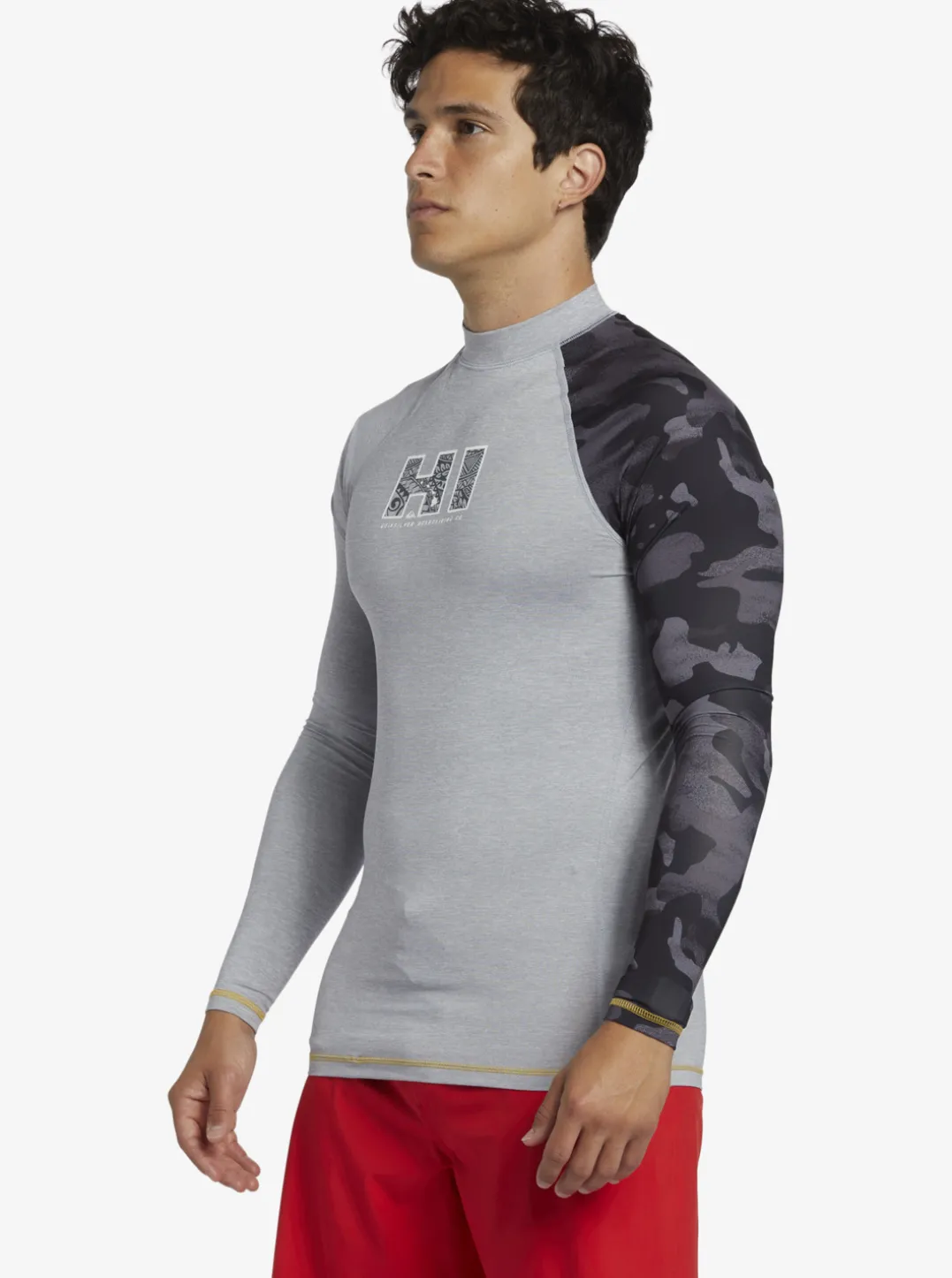 Mens Quiksilver Rashguards|Hi Island Rush Long Sleeve Upf 50 Rashguard