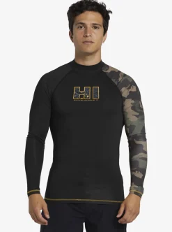 Mens Quiksilver Rashguards|Hi Island Rush Long Sleeve Upf 50 Rashguard