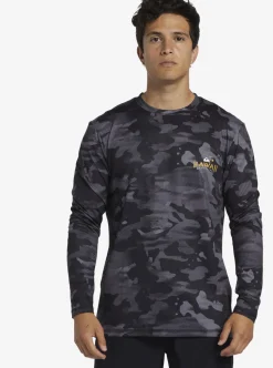 Mens Quiksilver Rashguards|Hi Royalty Surf Long Sleeve Upf 50 Surf T-Shirt