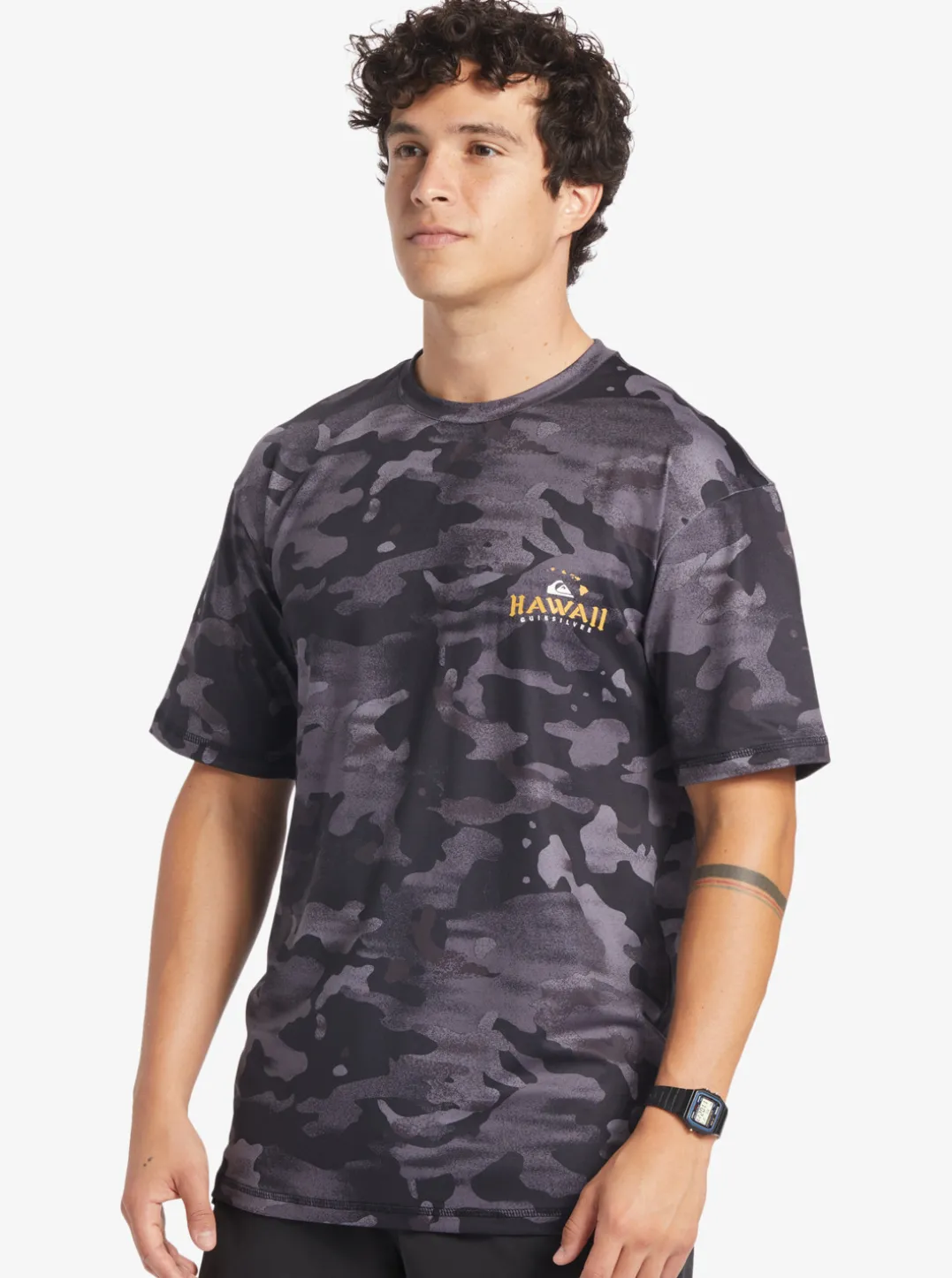 Mens Quiksilver Rashguards|Hi Royalty Surf Short Sleeve Upf 50 Surf T-Shirt