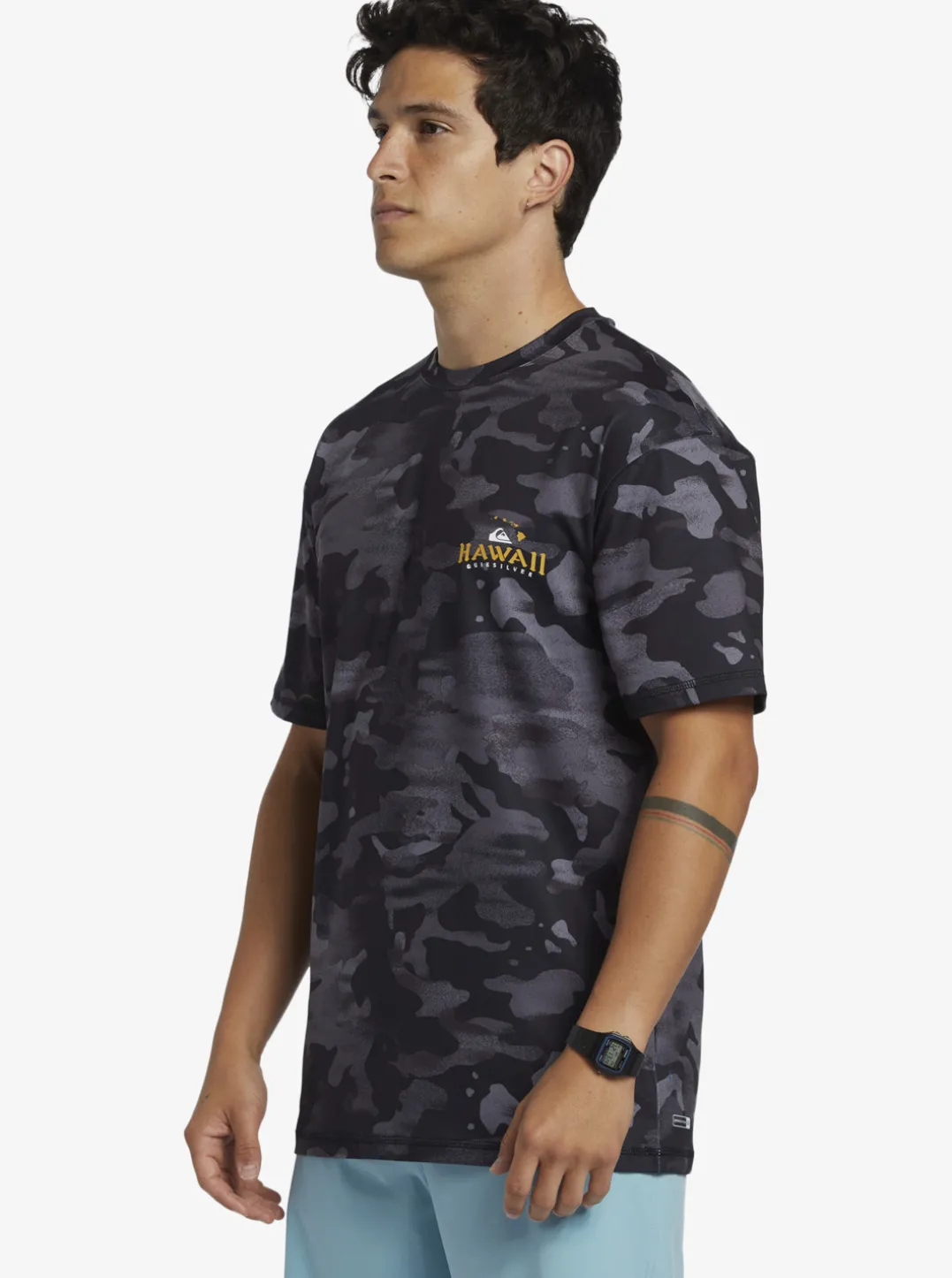 Mens Quiksilver Rashguards|Hi Royalty Surf Short Sleeve Upf 50 Surf T-Shirt