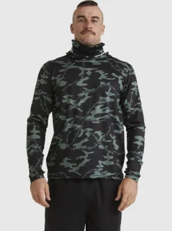 Mens Quiksilver Rashguards|Mikey Hooded Long Sleeve Upf 50 Surf T-Shirt