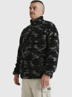 Mens Quiksilver Sweatshirts & Hoodies|Mikey Zip Sherpa Half-Zip Fleece