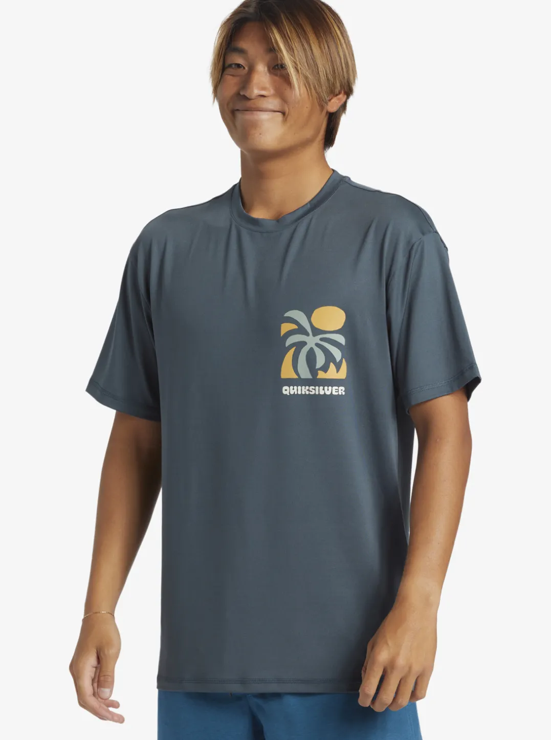 Mens Quiksilver Rashguards|Mix Session Upf 50 Short Sleeve Surf Tee