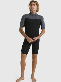 Mens Quiksilver Wetsuits|2/2Mm Everyday Sessions Short Sleeve Back Zip Springsuit
