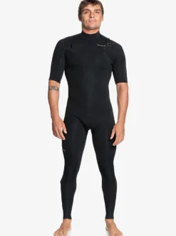 Mens Quiksilver Wetsuits|2/2Mm Everyday Sessions Short Sleeve Chest Zip Springsuit