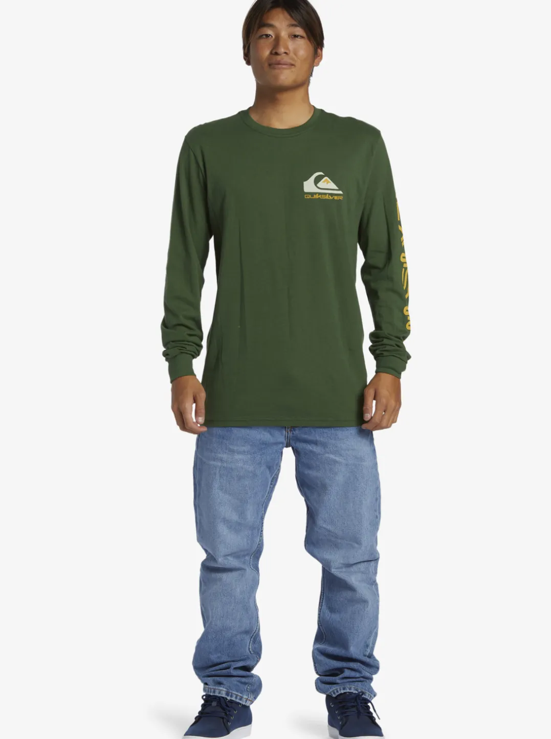 Mens Quiksilver Tees|Omni Logo Long Sleeve T-Shirt