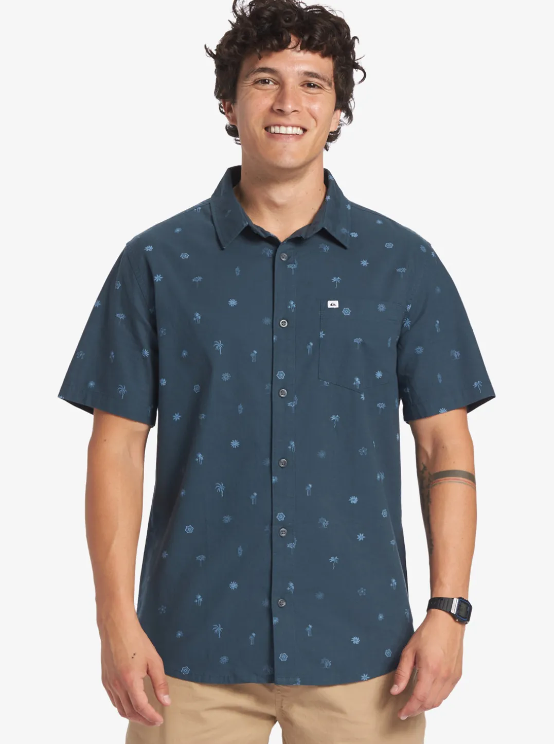 Mens Quiksilver Shirts & Polos|Pacific Stripe Short Sleeve Woven Shirt