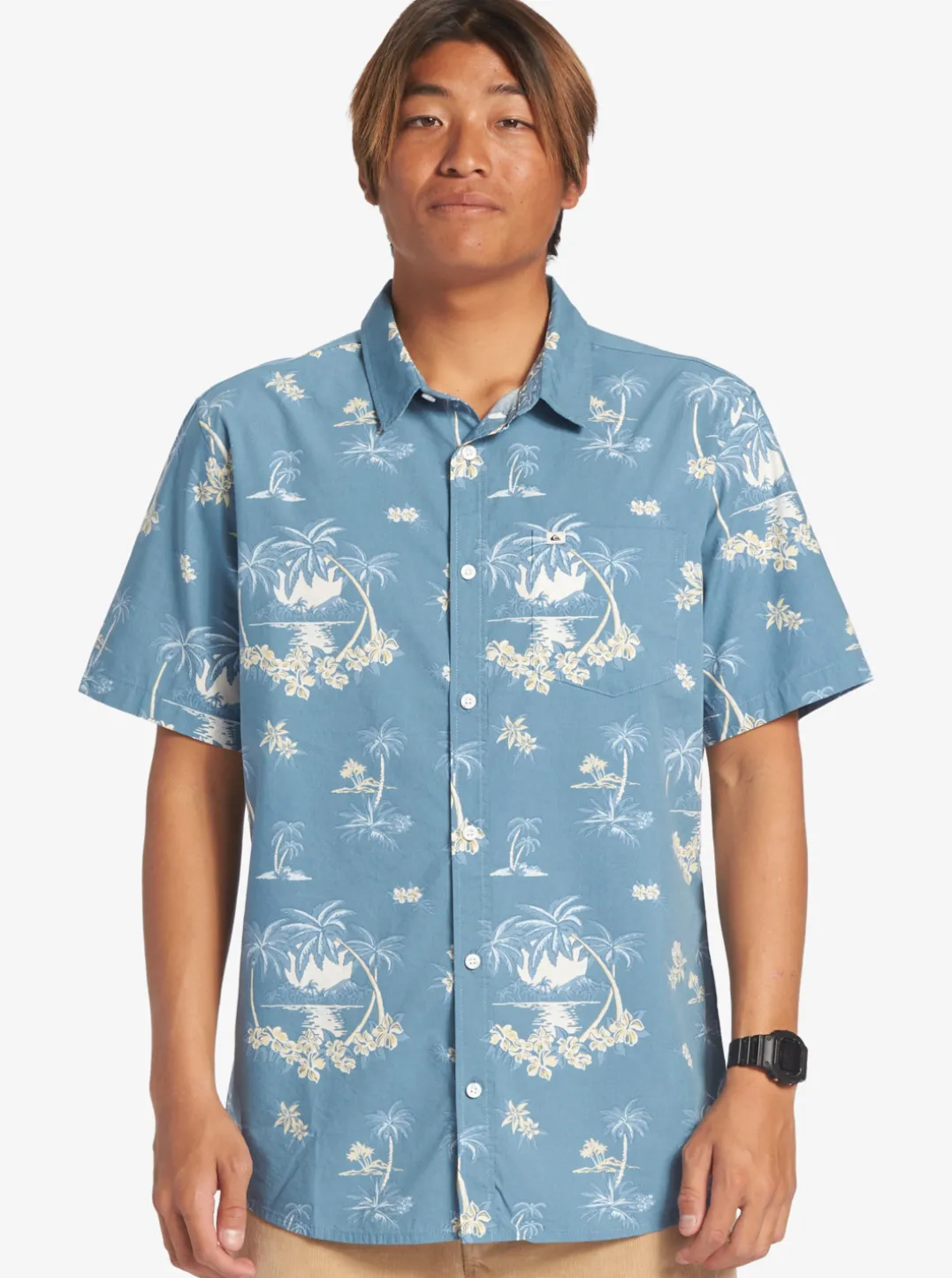 Mens Quiksilver Shirts & Polos|Palm Spritz Short Sleeve Woven Shirt