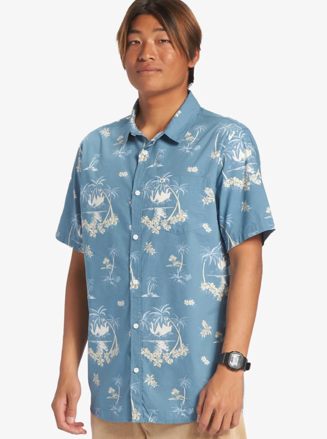 Mens Quiksilver Shirts & Polos|Palm Spritz Short Sleeve Woven Shirt