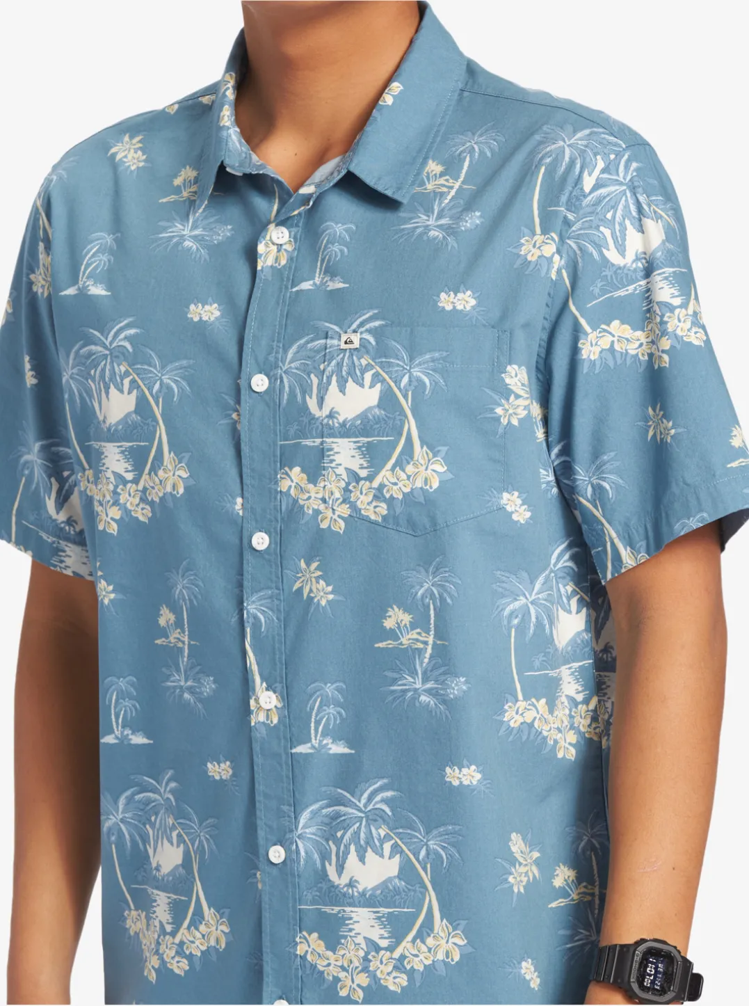 Mens Quiksilver Shirts & Polos|Palm Spritz Short Sleeve Woven Shirt