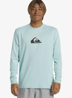 Mens Quiksilver Rashguards|Solid Streak Long Sleeve Upf 50 Surf Tee