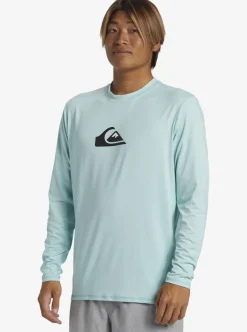 Mens Quiksilver Rashguards|Solid Streak Long Sleeve Upf 50 Surf Tee