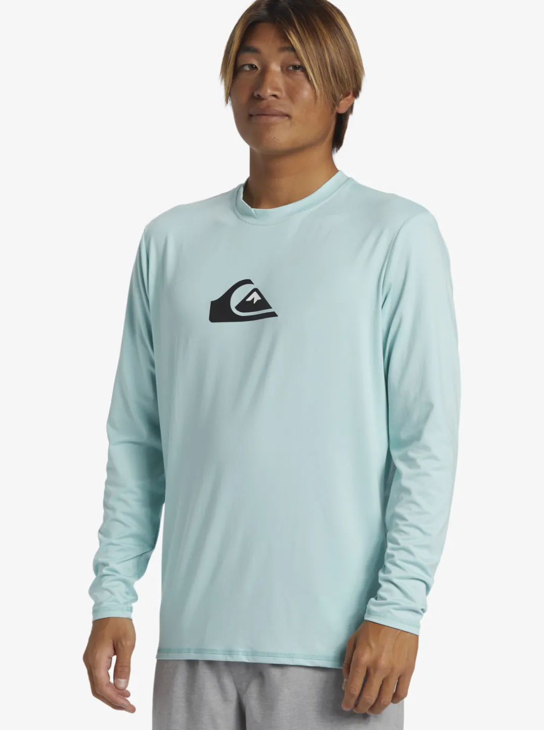 Mens Quiksilver Rashguards|Solid Streak Long Sleeve Upf 50 Surf Tee
