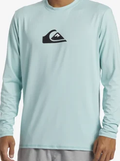 Mens Quiksilver Rashguards|Solid Streak Long Sleeve Upf 50 Surf Tee