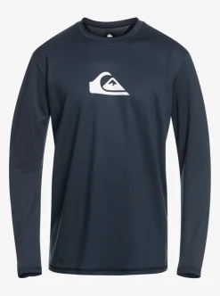 Mens Quiksilver Rashguards|Solid Streak Long Sleeve Upf 50 Surf Tee