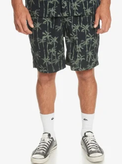 Mens Quiksilver Shorts & Amphibians|Taxer Print Elastic Waist Shorts