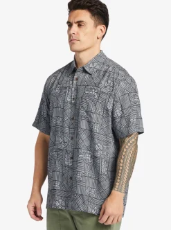 Mens Quiksilver Shirts & Polos|Waterman Amazed Palm Woven Shirt