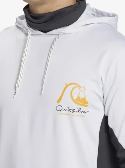 Mens Quiksilver Rashguards|Waterman Angler Hooded Upf 50 Long Sleeve Surf Tee