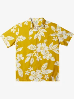 Mens Quiksilver Shirts & Polos|Waterman Aqua Flower Short Sleeve Shirt