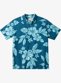 Mens Quiksilver Shirts & Polos|Waterman Aqua Flower Short Sleeve Shirt
