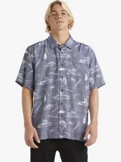 Mens Quiksilver Shirts & Polos|Waterman Line Spinner Short Sleeve Shirt
