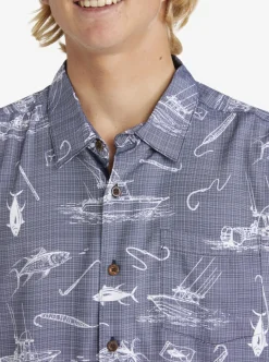 Mens Quiksilver Shirts & Polos|Waterman Line Spinner Short Sleeve Shirt