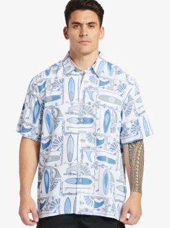 Mens Quiksilver Shirts & Polos|Waterman Long Boards Woven Shirt