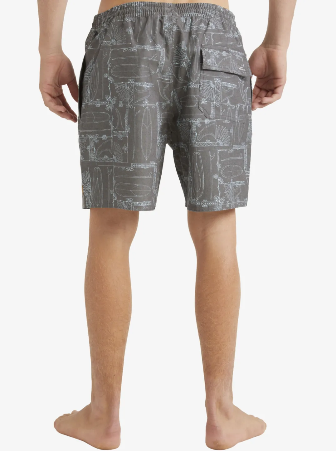 Mens Quiksilver Elastic Waist|Waterman Longboard Volley 17" Elastic Waist Shorts