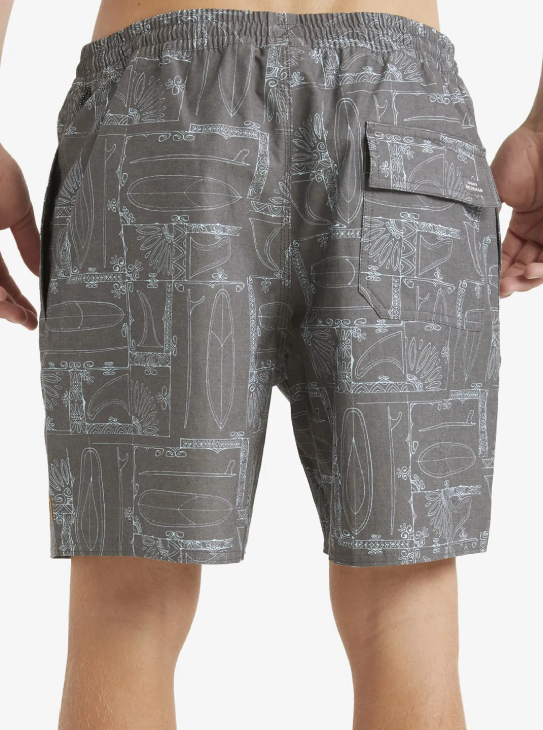 Mens Quiksilver Elastic Waist|Waterman Longboard Volley 17" Elastic Waist Shorts